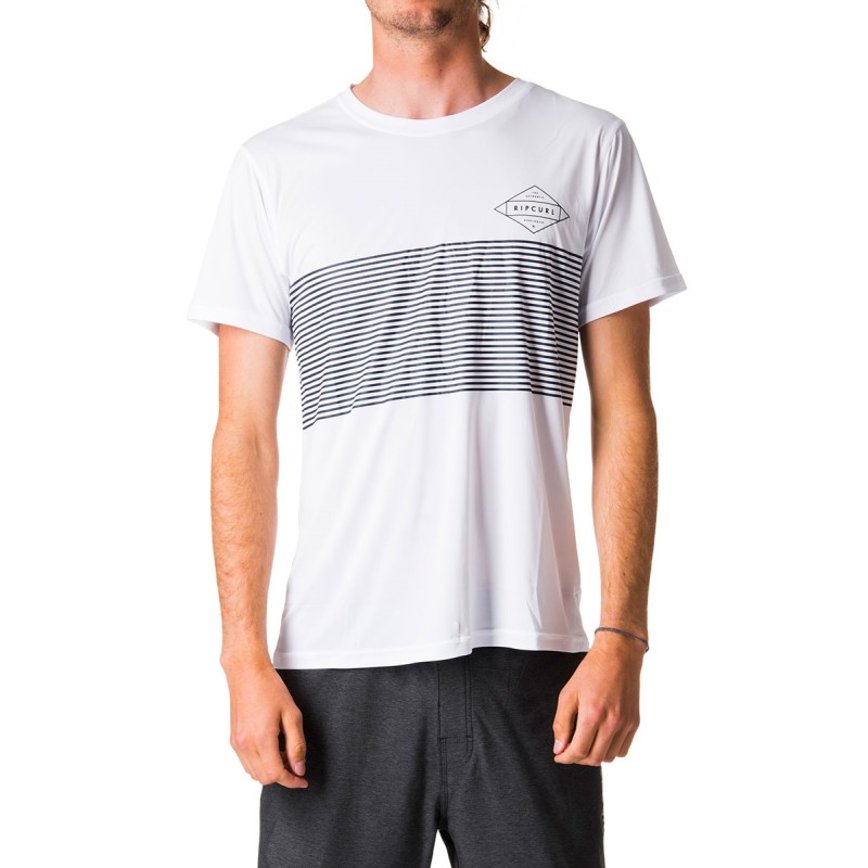 Lycra Rip Curl Linear Surflite UV Tee White