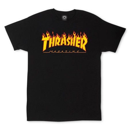 T-Shirt Trasher Flame Black