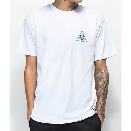 T-Shirt HUF Triangle Felix le Chat White