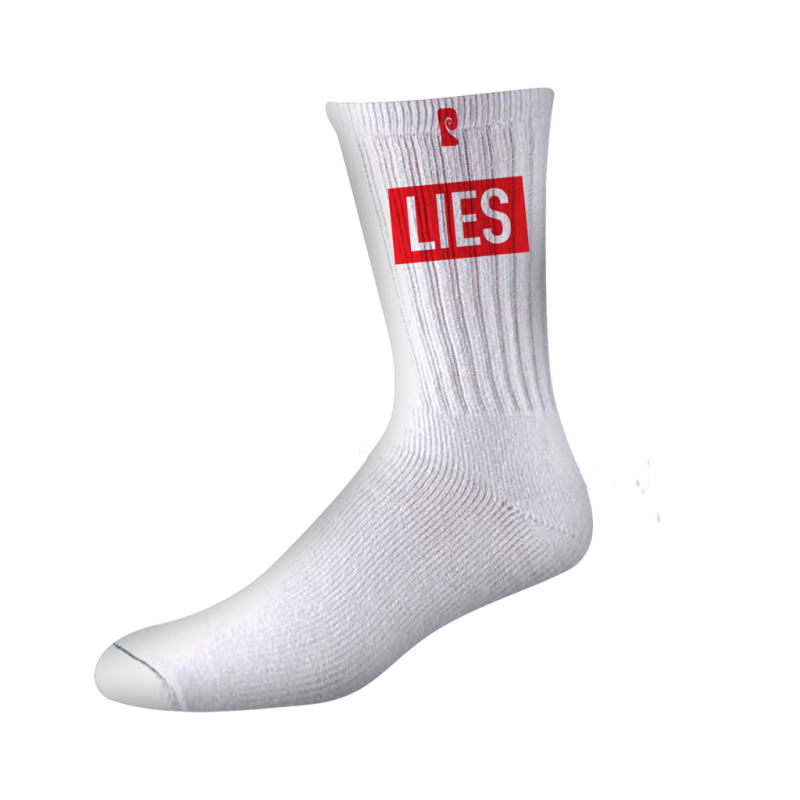 Chaussettes Psockadelic Lies White Red