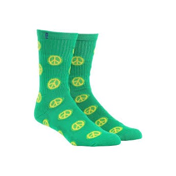 Chaussettes Psockadelic Peace Sign Green Blue