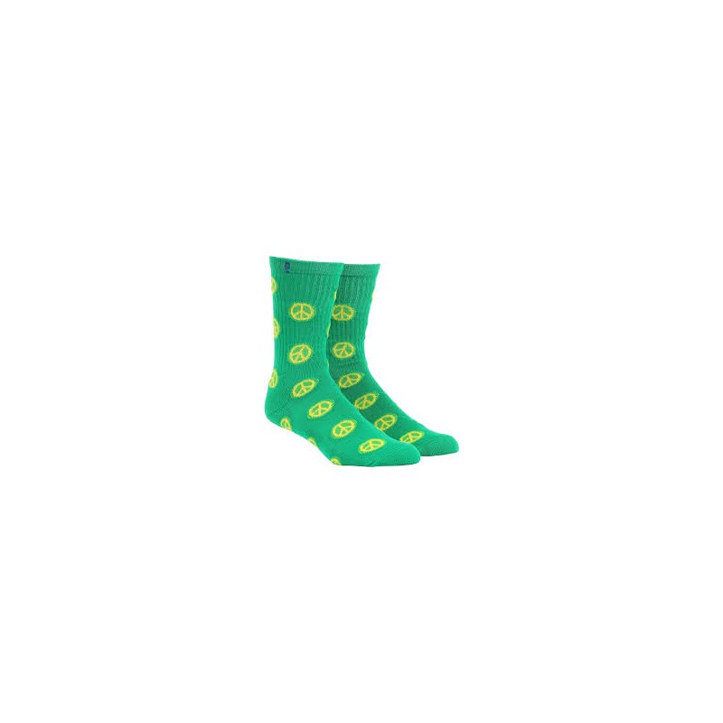 Chaussettes Psockadelic Peace Sign Green Blue