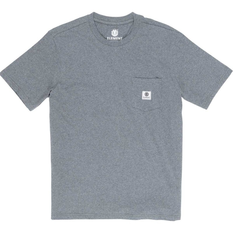 T-Shirt Basic Pocket Label Gris
