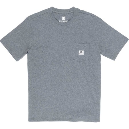 T-Shirt Basic Pocket Label Gris