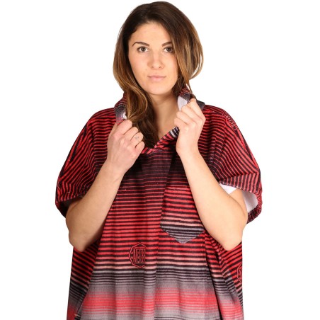 Poncho After Stripes - Red