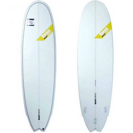 Planche surf Black Wings 6'9 FISH 6PACK cristal clear