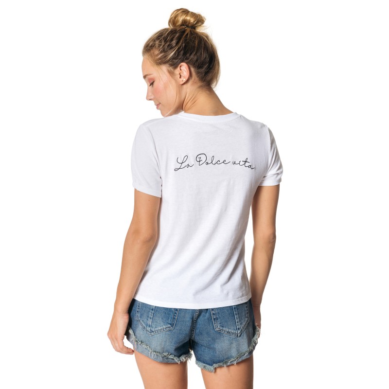 T-Shirt Femme Rip Curl La Dolce Vita White