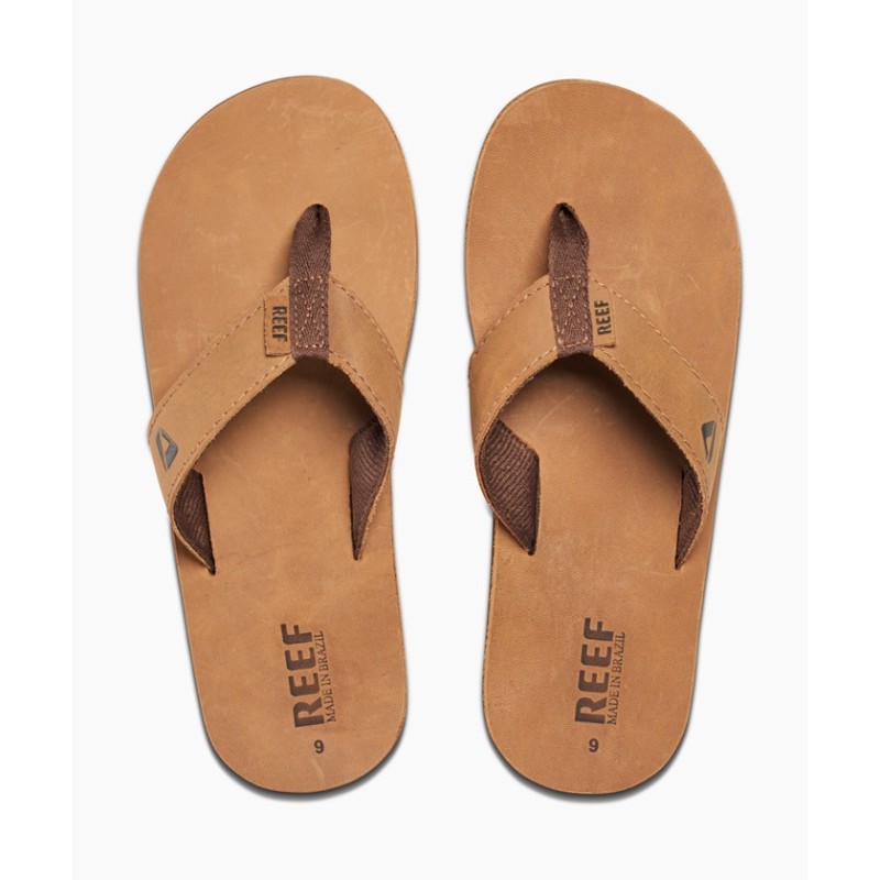 Tongues Reef Leather Smoothy Bronze Brown