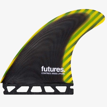 Ailerons Futures (x3) Pyzel Control Series Fiberglass Black/Yellow