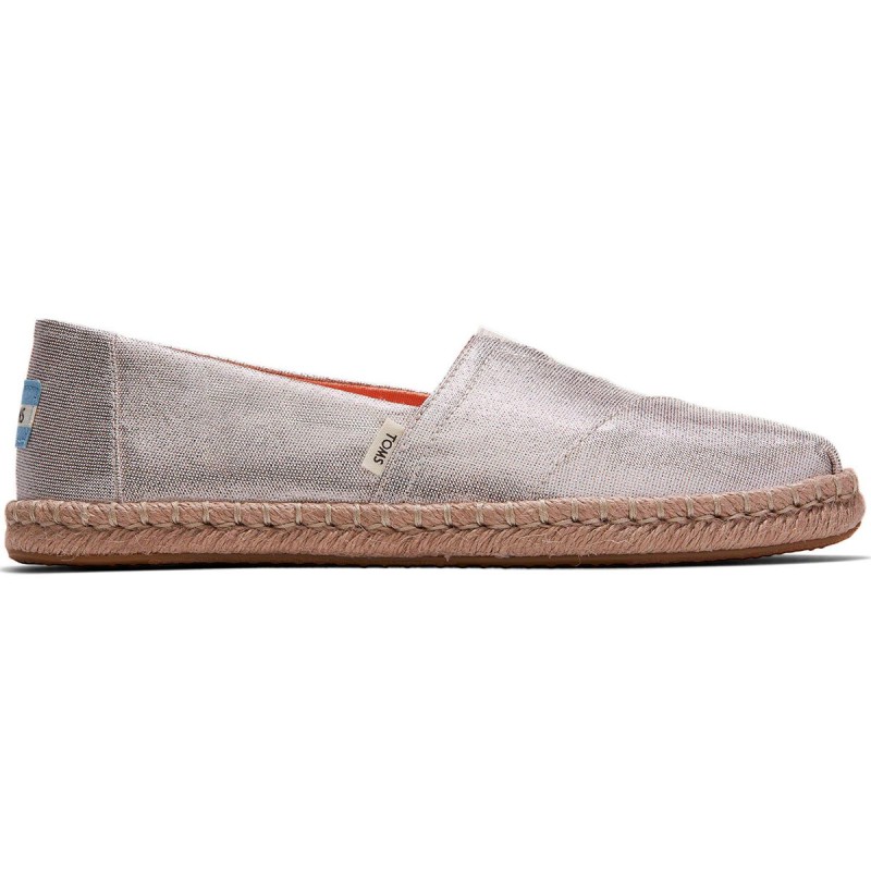 Espadrilles Métallisées Argent Femme Toms