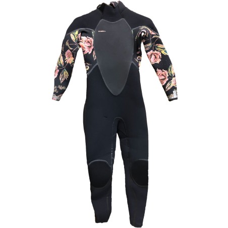 Combinaison O'Neill Femme Psycho Tech 5/4 Backt Zip Full Black/Flo