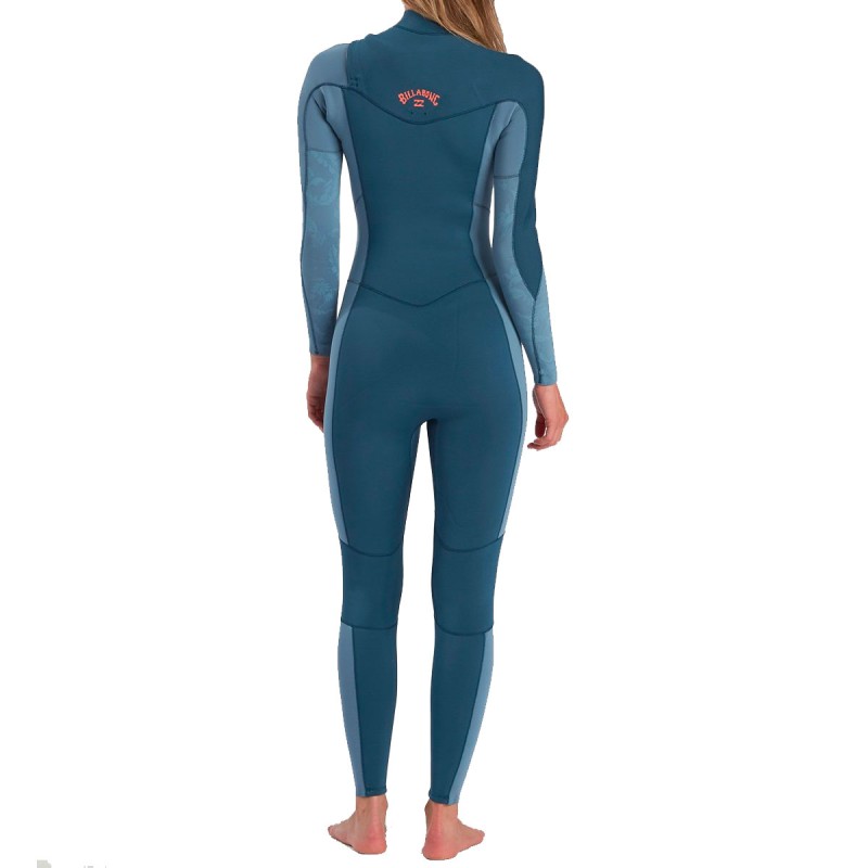 Combinaison Billabong 2021 Femme Synergy 4/3mm Chest Zip Blue Seas