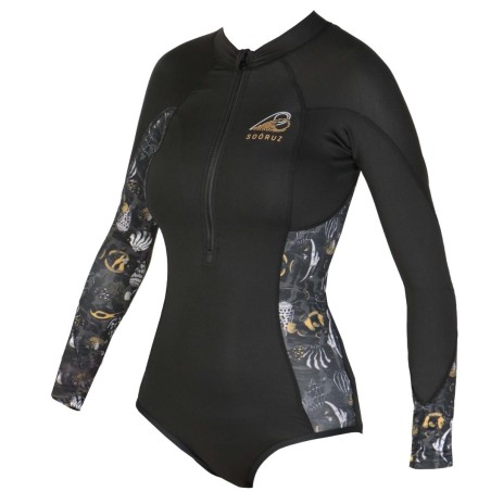 Body Lycra Soöruz Divine Manches Longues Mini-Zip Black