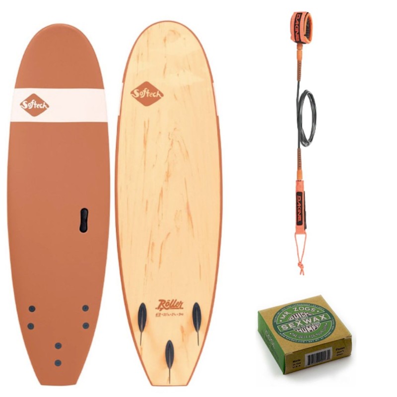 Pack Surf Softech Roller Clay 7'0" + Leash + Wax