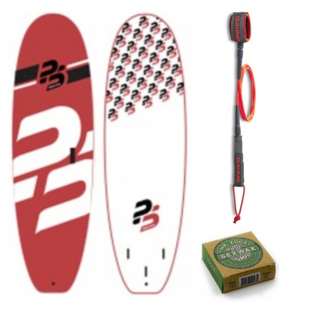 Pack Surf Perfect Stuff 6'6" FAT EVA/WOOD + Leash + Wax