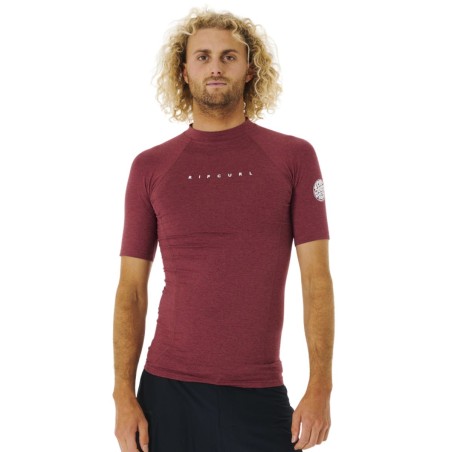 Top Lycra Manches Courtes RipCurl Dawn Patrol Perf 2023 - Marron