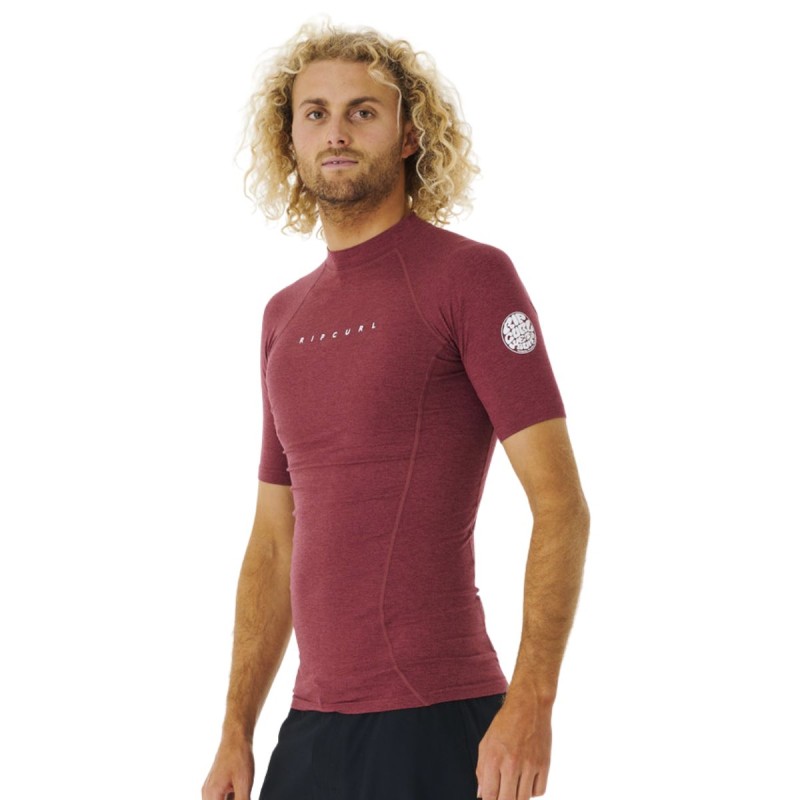 Top Lycra Manches Courtes RipCurl Dawn Patrol Perf 2023 - Marron