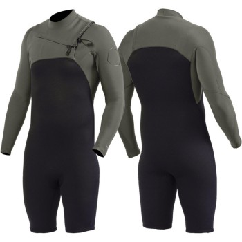 Shorty Néoprène Manches Longues Vissla High Seas II 2/2mm FZ 2023 - Kaki