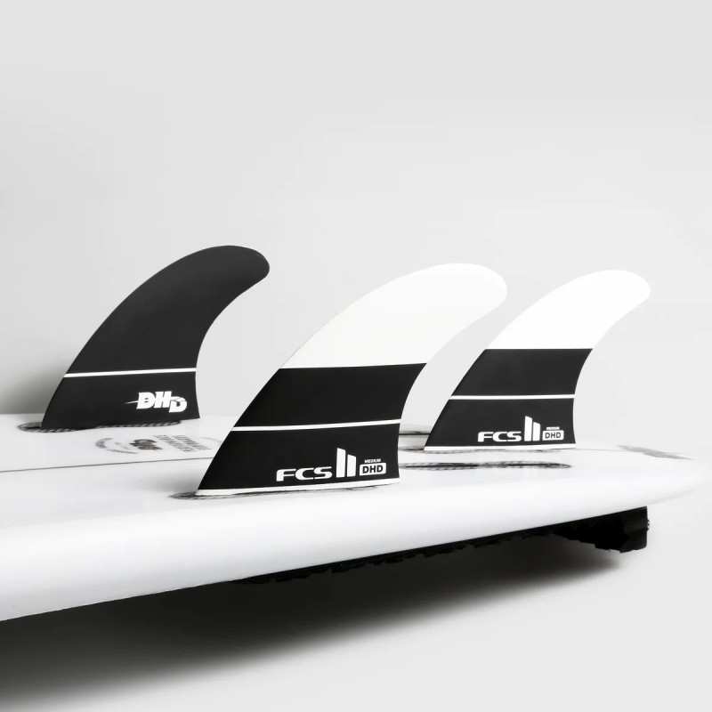 Ailerons FCS DHD PC Medium Tri Fins - Blanc