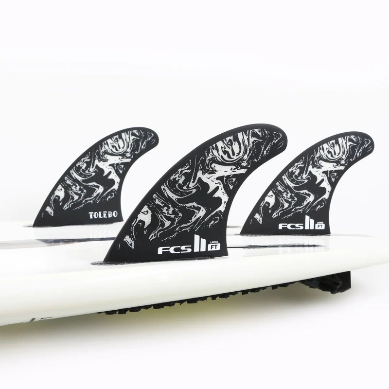 Ailerons FCS II Filipe Toledo PC Noir/Blanc Tri Set