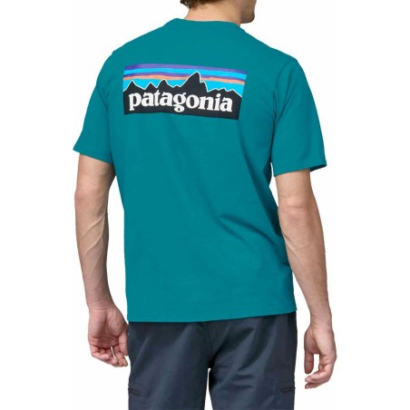 T-shirt Manches Courtes Patagonia P-6 Logo Responsibili-Tee - Aqua