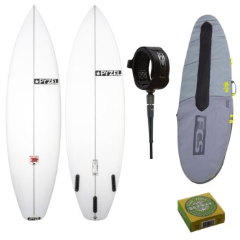 Pack Surf Pyzel Red Tiger + Leash + Wax + Housse