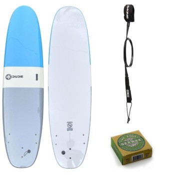 Pack Surf Dude Soft Deck Bleu + Leash + Wax