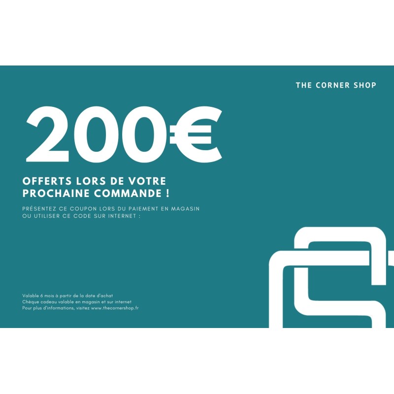 Chèque Cadeau - 200euros Chèque Cadeau - 200euros
