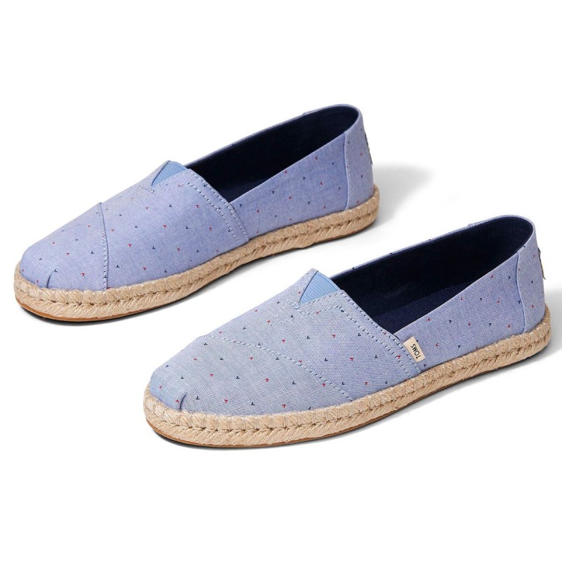 Espadrilles Cœur Bleues à Pois Femme Toms Espadrilles Cœur Bleues à Pois Femme Toms