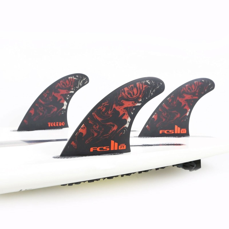 Ailerons FCS II Filipe Toledo PC black/red tri set Ailerons FCS II Filipe Toledo PC black/red tri set