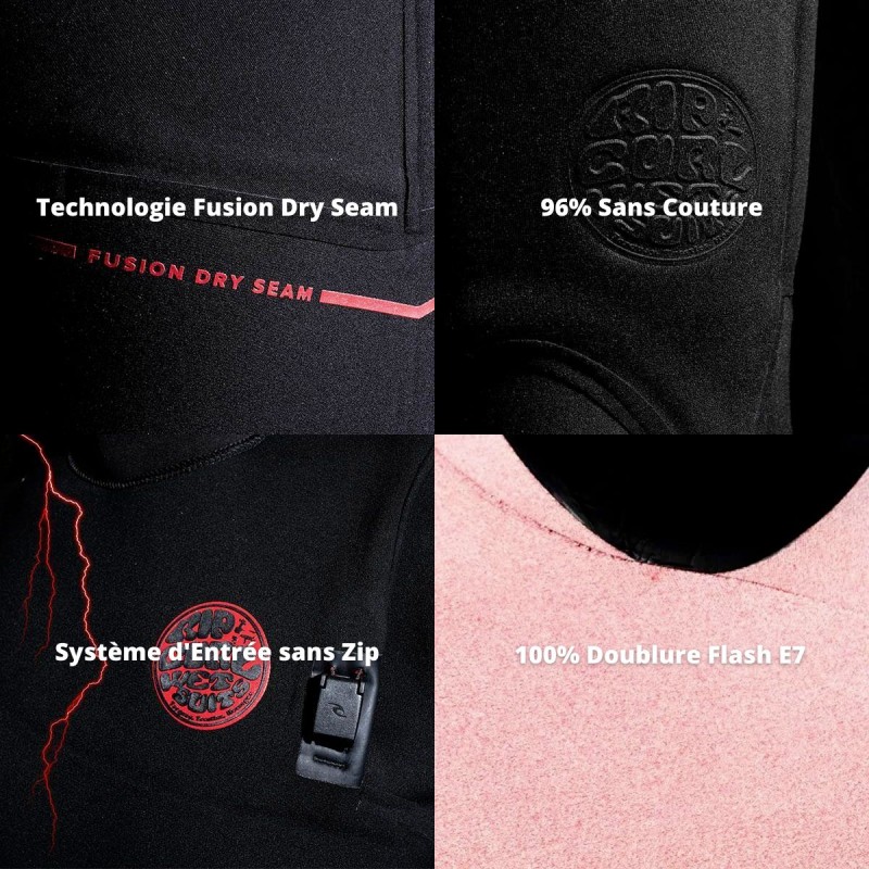 Combinaison Homme RipCurl Fusion 5/3 No Zip 2025 Combinaison Homme RipCurl Fusion 5/3 No Zip 2025