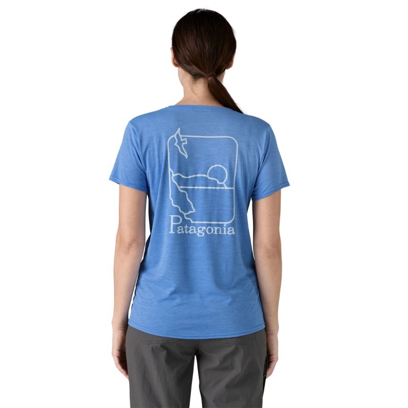 Wetshirt Manches Courtes Femme Patagonia Cap Cool Daily - Bleu Wetshirt Manches Courtes Femme Patagonia Cap Cool Daily - Bleu