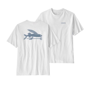 T-shirt Patagonia Boardshort Logo Flying Fish Reponsibili-Tee - Blanc