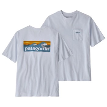 T-shirt Patagonia Boardshort Logo Pocket Reponsibili-Tee - Blanc