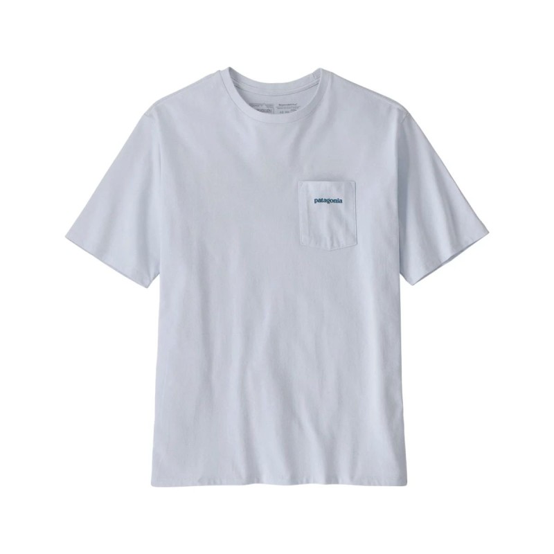 T-shirt Patagonia Boardshort Logo Pocket Reponsibili-Tee - Blanc