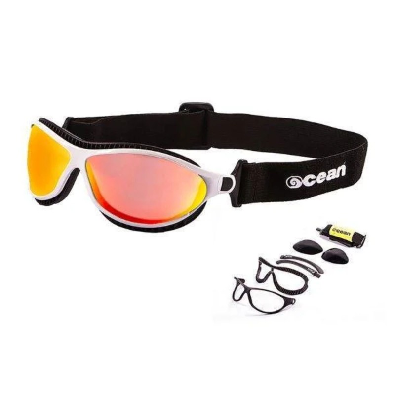 Lunettes Sports Ocean Sunglasses Tierra de Fuego - Blanc Verres Rouge