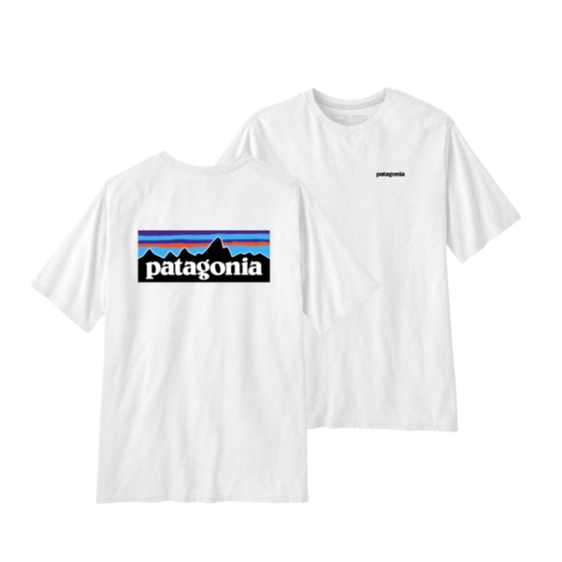 T-shirt Patagonia P-6 Logo Responsibili-Tee - Blanc