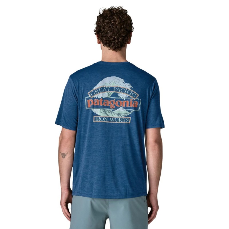Wetshirt Manches Courtes Patagonia Cap Cool Daily Great Waves - Bleu