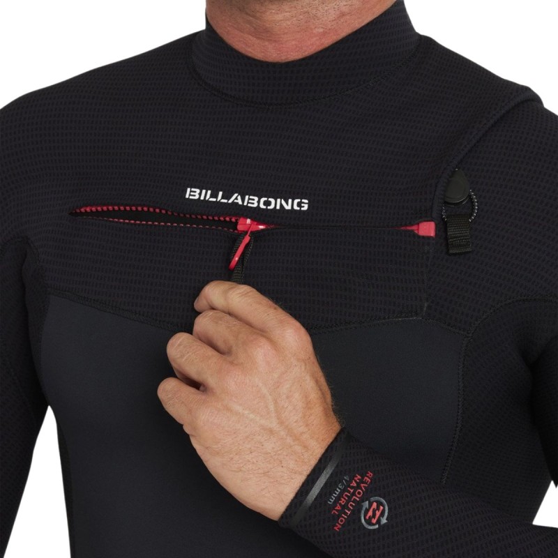 Combinaison Homme Billabong Revolution Natural FZ 4/3mm 2026 - Noir/Rouge Combinaison Homme Billabong Revolution Natural FZ 4/3mm 2026 - Noir/Rouge