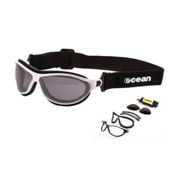 Lunettes Sports Ocean Sunglasses Tierra de Fuego -  Blanc - Verres Noirs