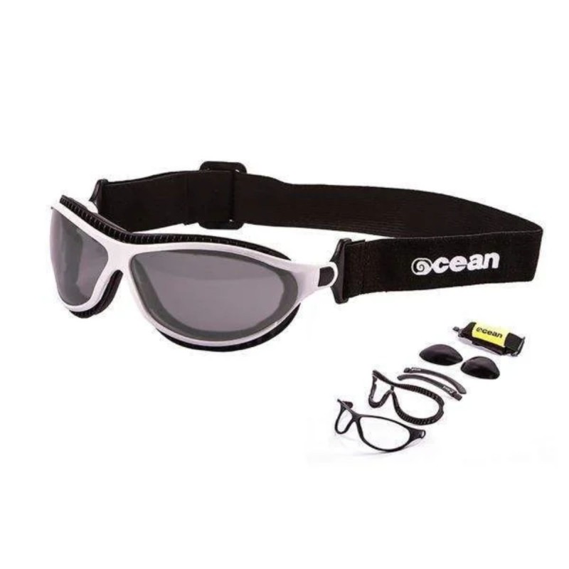 Lunettes Sports Ocean Sunglasses Tierra de Fuego -  Blanc - Verres Noirs