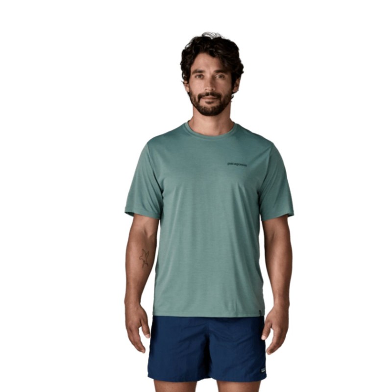 Wetshirt Manches Courtes Patagonia Cap Cool Daily 2027 - Bleu clair Wetshirt Manches Courtes Patagonia Cap Cool Daily 2027 - Bleu clair