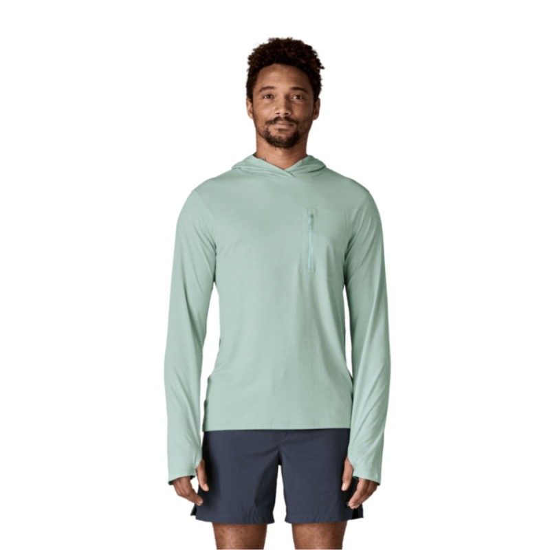 Wetshirt Manches Longues à Capuche Patagonia Cap Cool Sun - Bleu clair Wetshirt Manches Longues à Capuche Patagonia Cap Cool Sun - Bleu clair