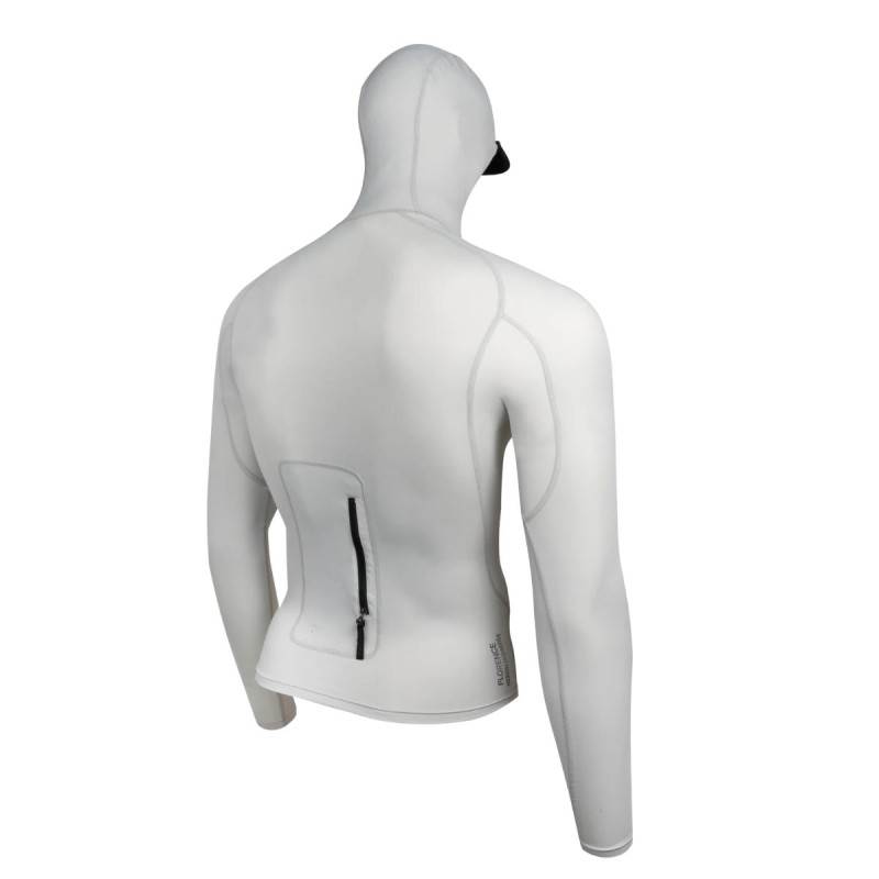 Lycra Cagoule Manches Longues Florence Marine Long Sleeve Utility Pocket Hooded Rashguard Lycra Cagoule Manches Longues Florence Marine Long Sleeve Utility Pocket Hooded Rashguard